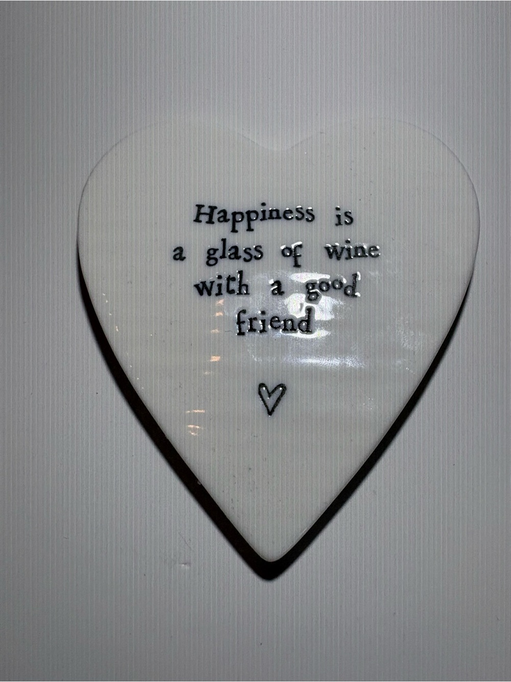 White Heart Wall Art Plaque with Friendship Quote